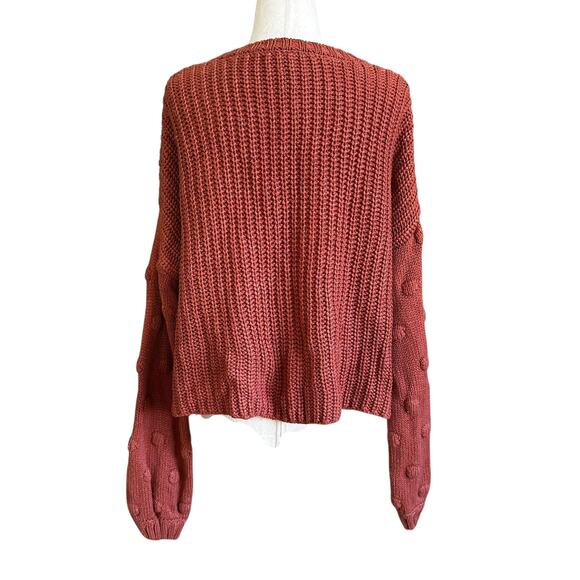 Moon & Madison Terra Cotta Knit Crop Sweater Women's Size Medium | 26-45-3 - Picture 2 of 6